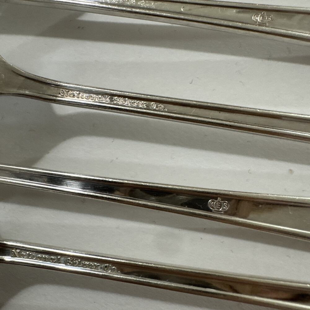 Set of 8 Iced Tea Spoons - Inauguration Pattern Silverplate National Silver - Picture 7 of 7